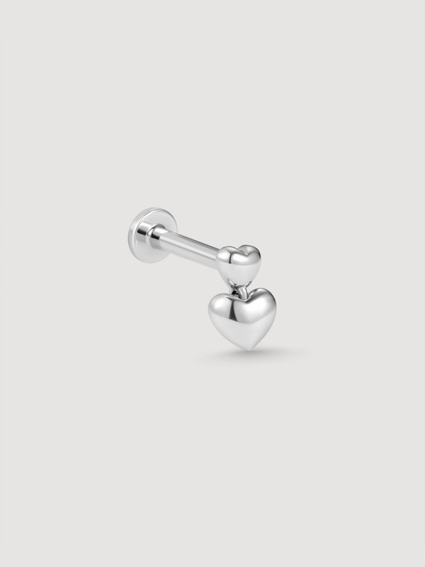 Tender Threaded Labret Earring in 14k White Gold (Single)