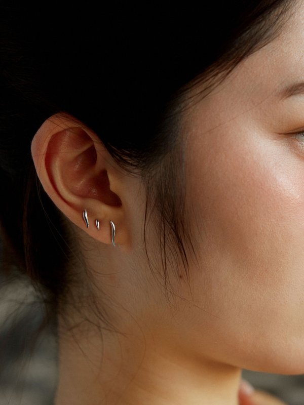 National Gallery Singapore x Curious Creatures - Milou 3-Piece Ear Stud Set in Silver