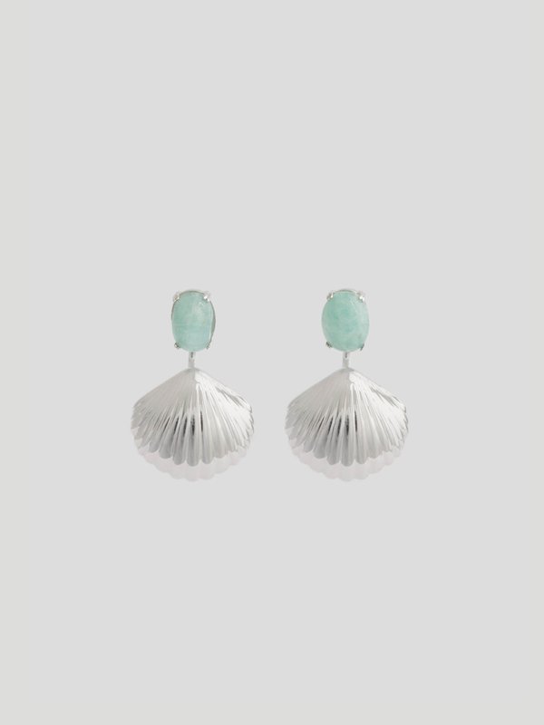 Align x Curious - Ember Ear Jackets - Amazonite in Silver
