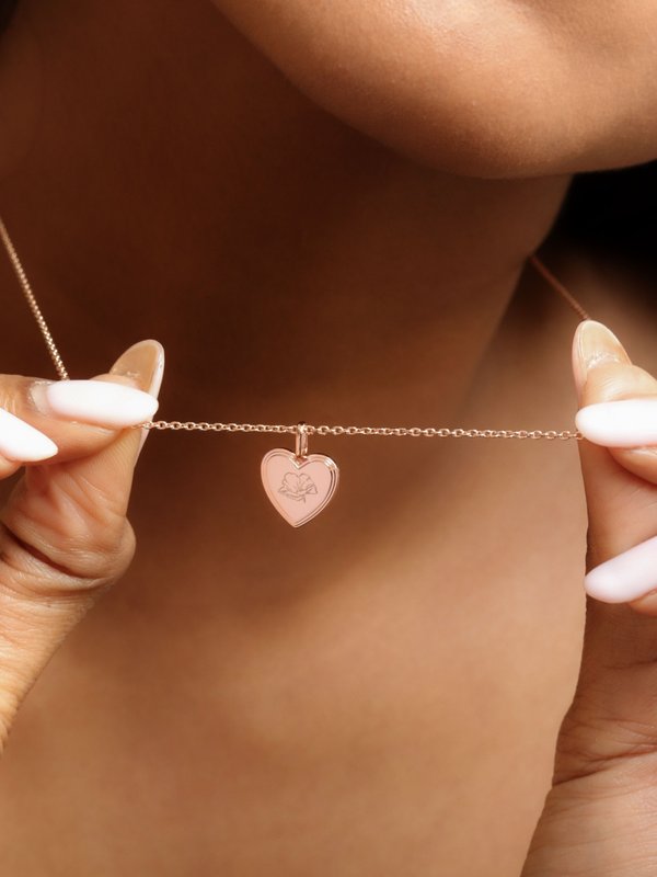 Celare Necklace in Rose Gold - Birth Flower