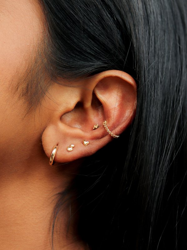 Tender Threaded Labret Earring in 14k Gold (Single)