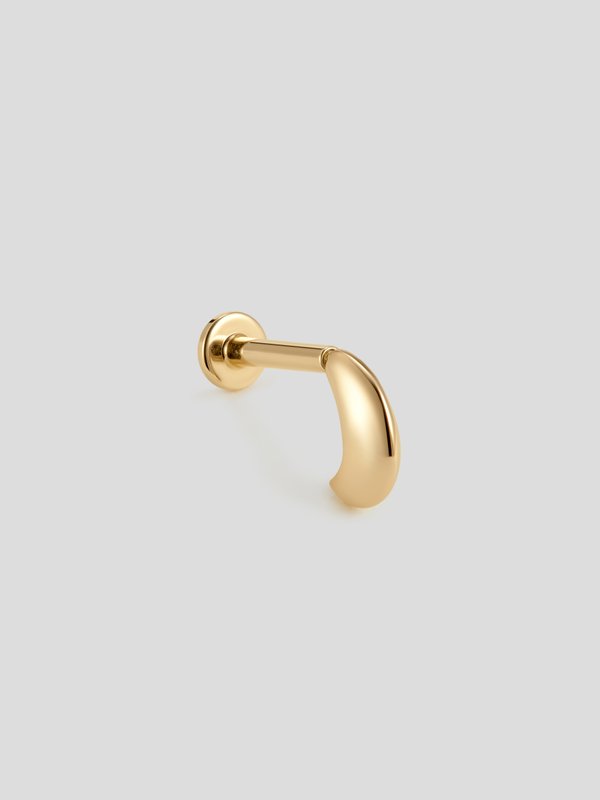 Veil Threaded Labret Earring in 14k Gold (Single)