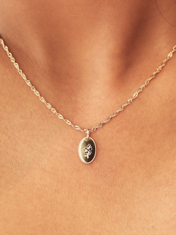 Lexi Pendant in Champagne Gold - Birth Flower