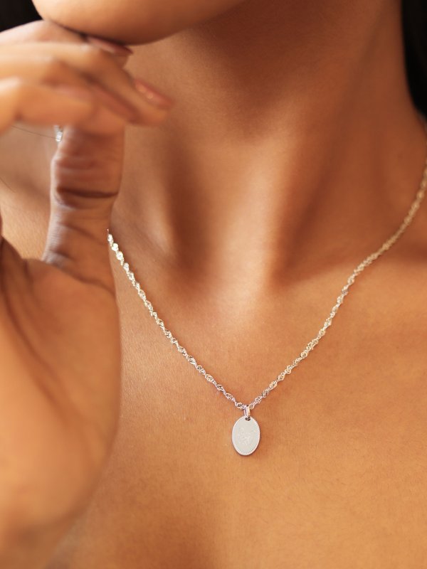 Lexi Pendant in Silver - Dog Illustration