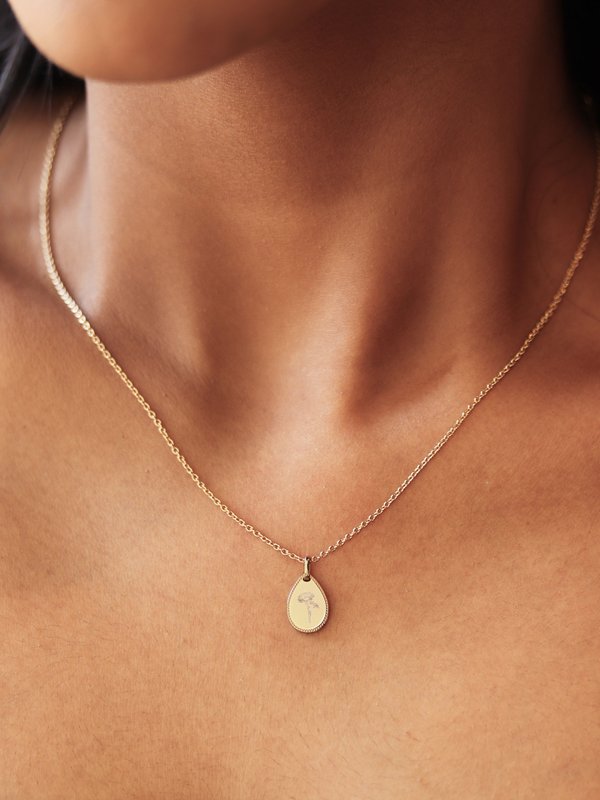 Lily Necklace in Champagne Gold - Birth Flower