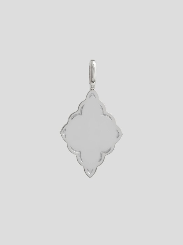 Mystic Pendant in Silver - Cat Illustration