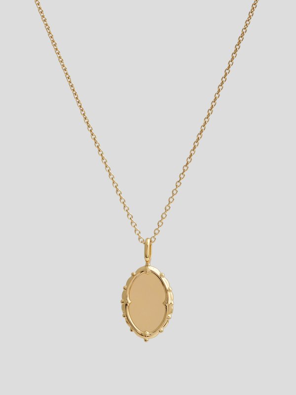 Petrova Necklace in Champagne Gold - Cat Illustration