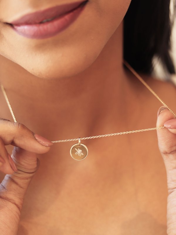 Sybil Necklace in Champagne Gold - Birth Flower