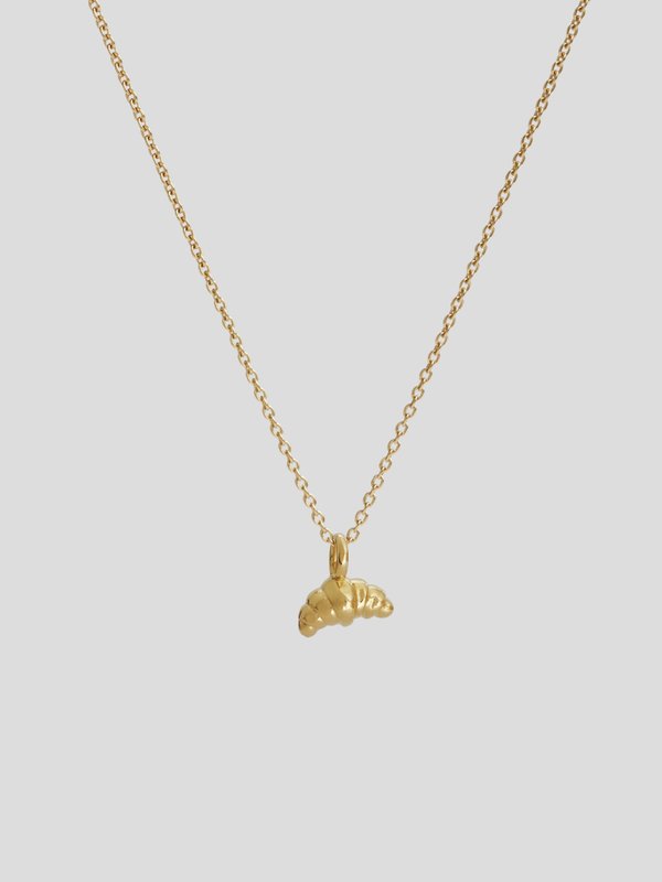 Croissant Necklace in Champagne Gold