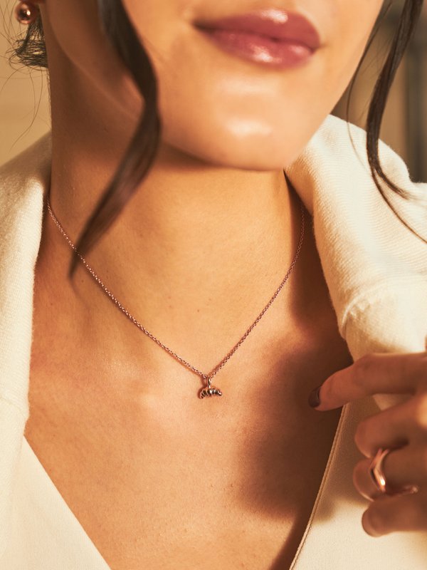 Croissant Necklace in Rose Gold