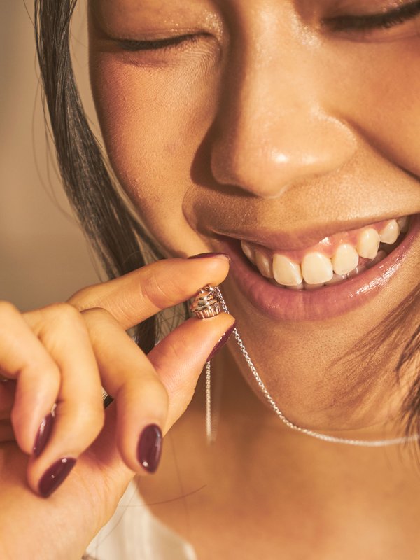Cupcake Necklace in Silver