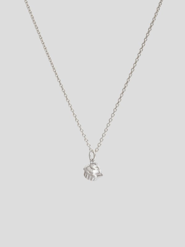 Cupcake Necklace in Silver