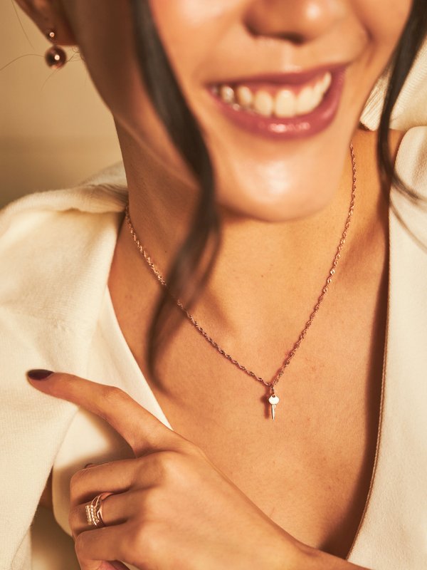 Key Necklace in Rose Gold