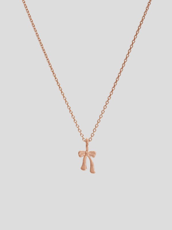 Ribbon Necklace in Rose Gold