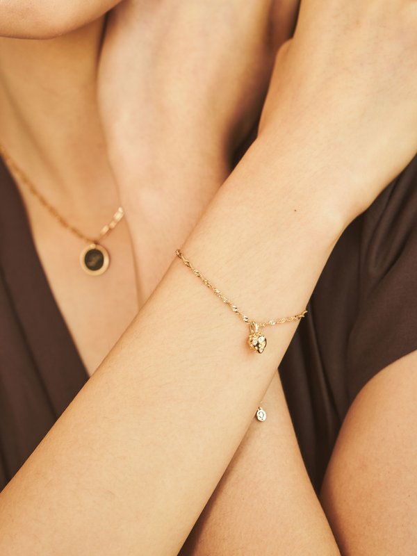 Strawberry Necklace in Champagne Gold