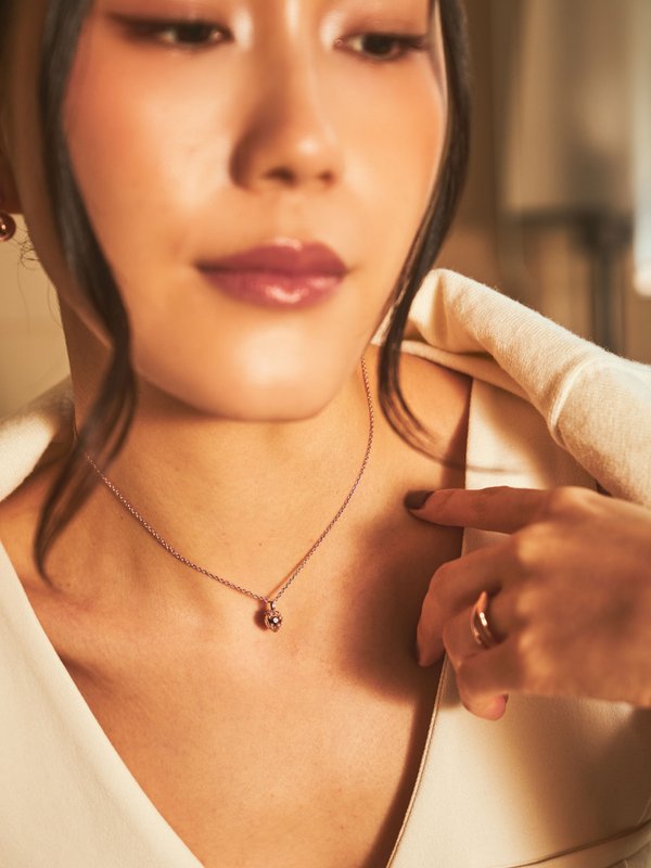 Strawberry Necklace in Rose Gold