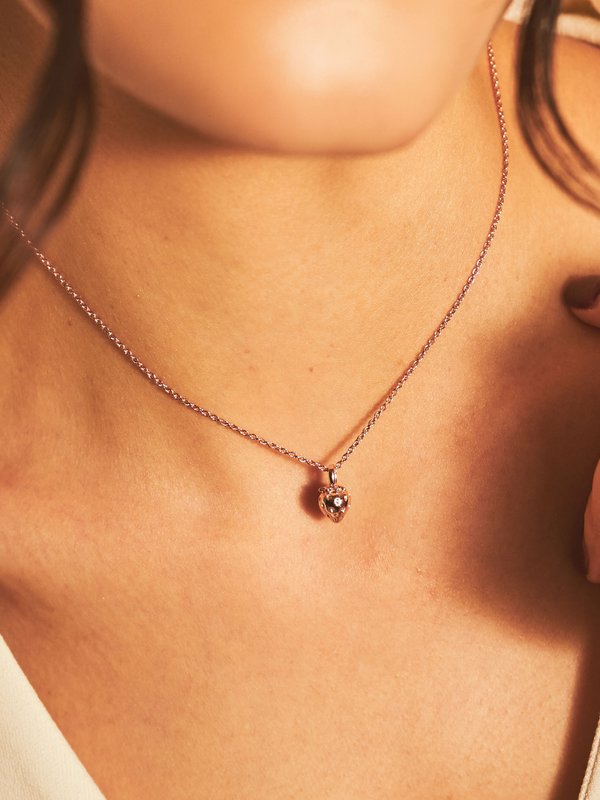 Strawberry Necklace in Rose Gold