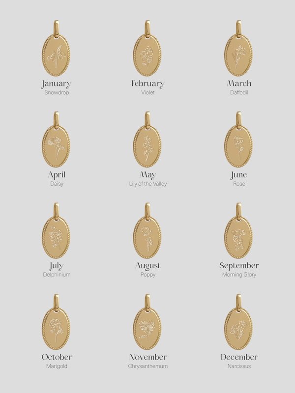 Lexi Pendant in Champagne Gold - Birth Flower