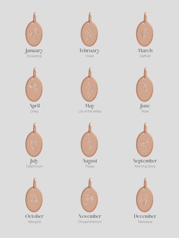 Lexi Necklace in Rose Gold - Birth Flower