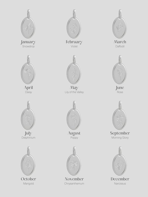 Lexi Pendant in Silver - Birth Flower