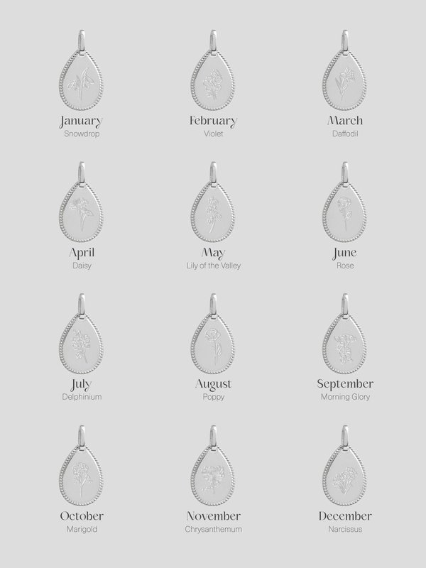 Lily Pendant in Silver - Birth Flower