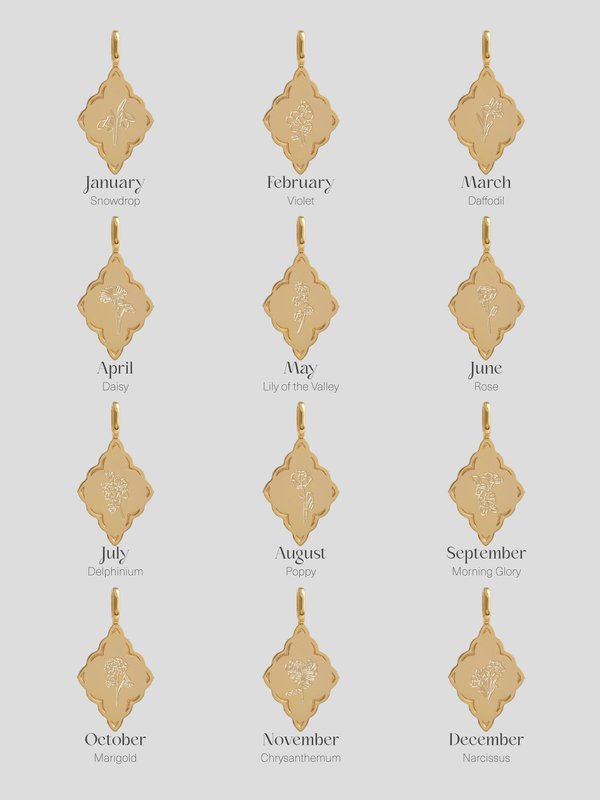 Mystic Necklace in Champagne Gold - Birth Flower