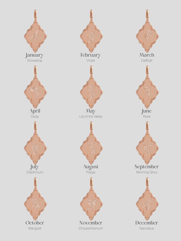 Mystic Pendant in Rose Gold - Birth Flower