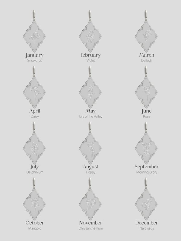 Mystic Pendant in Silver - Birth Flower