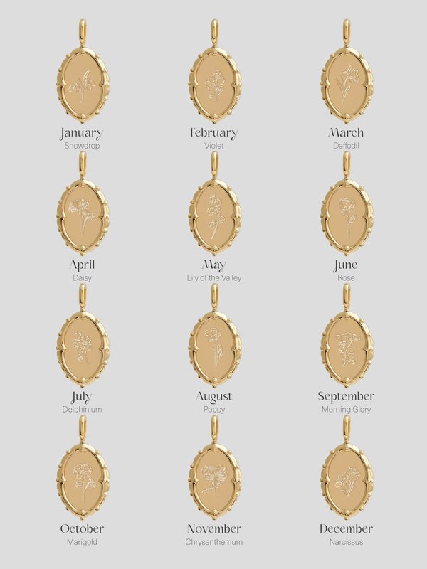 Petrova Necklace in Champagne Gold - Birth Flower