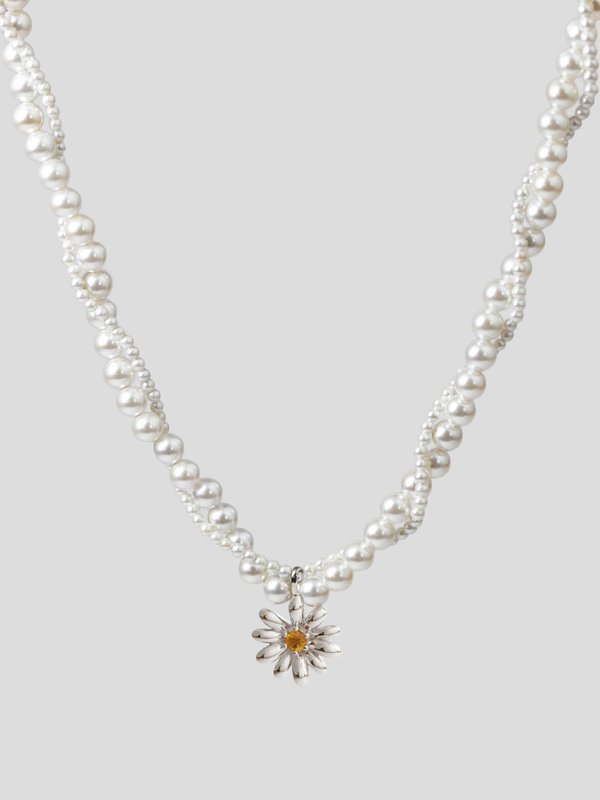 Strange x Curious - Pace Necklace - Freshwater Pearls & Citrine in Silver