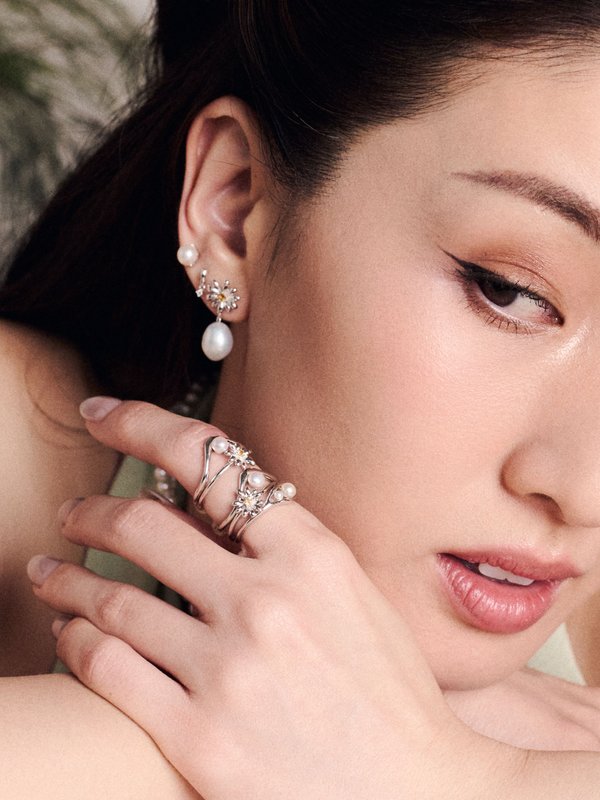 Strange x Curious - Passion Earrings - Baroque Pearl & Citrine in Silver