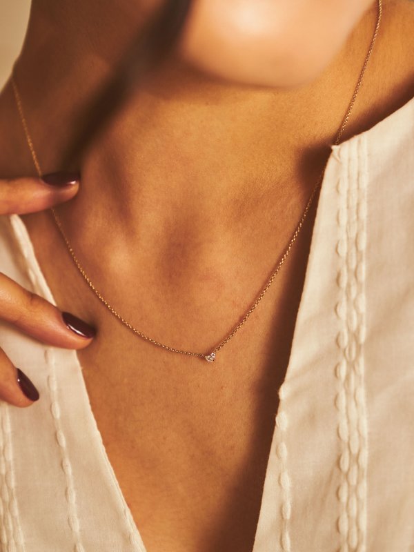 Petal Necklace - Diamond in 14k White Gold