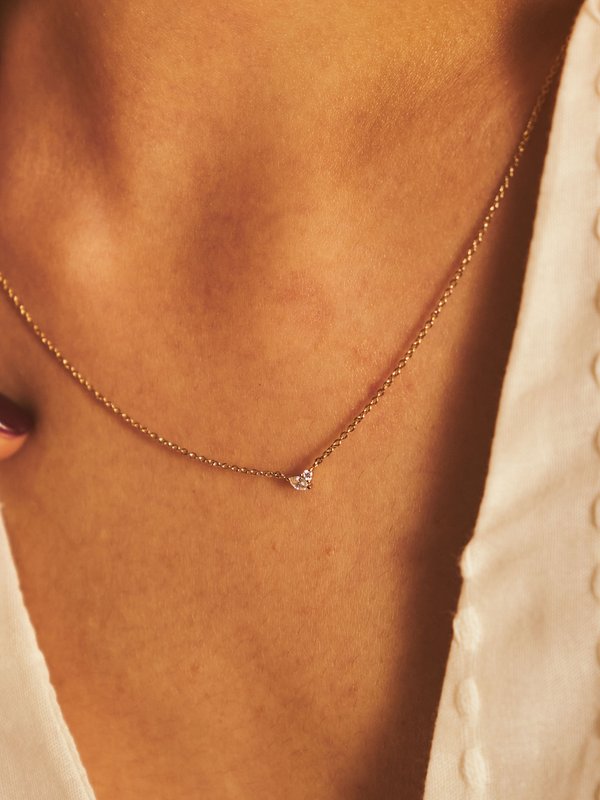 Petal Necklace - Diamond in 14k Gold