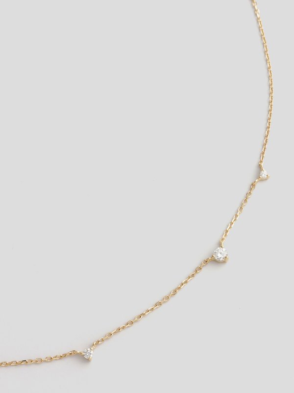 Moire Necklace - Diamond in 14k Gold