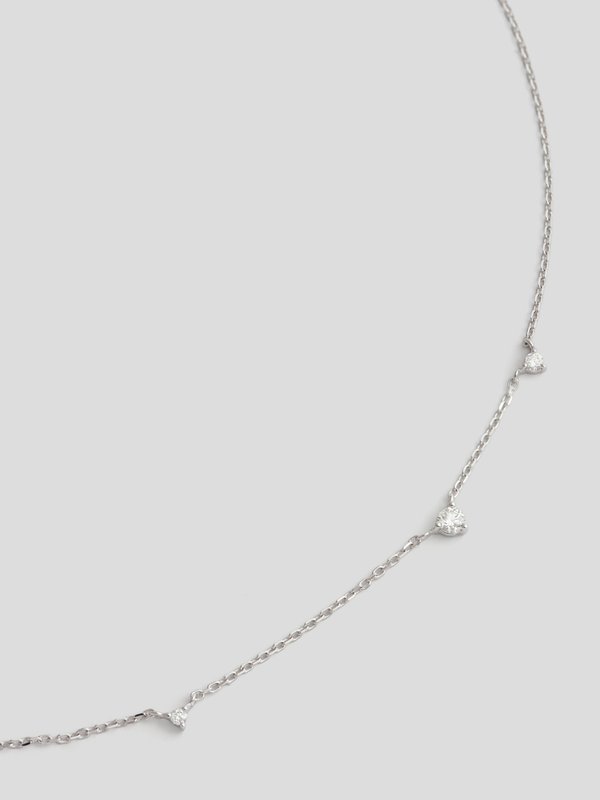 Moire Necklace - Diamond in 14k White Gold