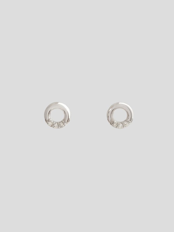 Noa Ear Studs - Diamonds in 14k White Gold