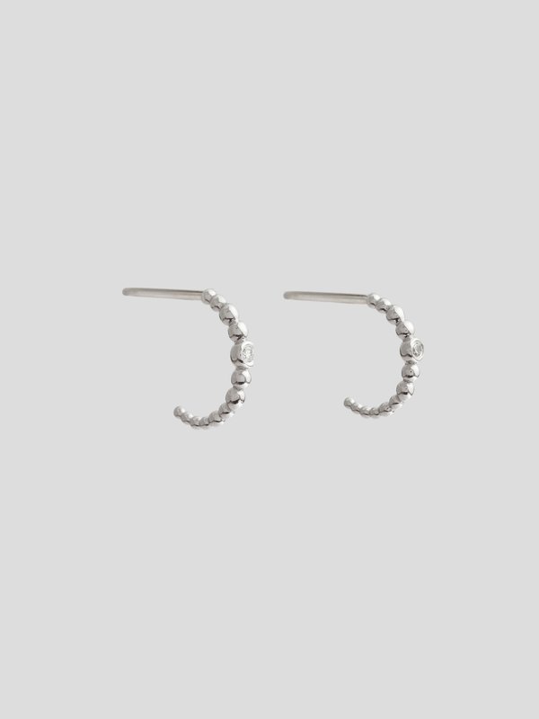 Soline Ear Huggers - Diamond in 14k White Gold