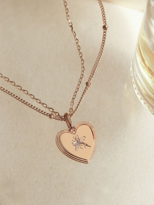 Celare Necklace in Champagne Gold - Birth Flower