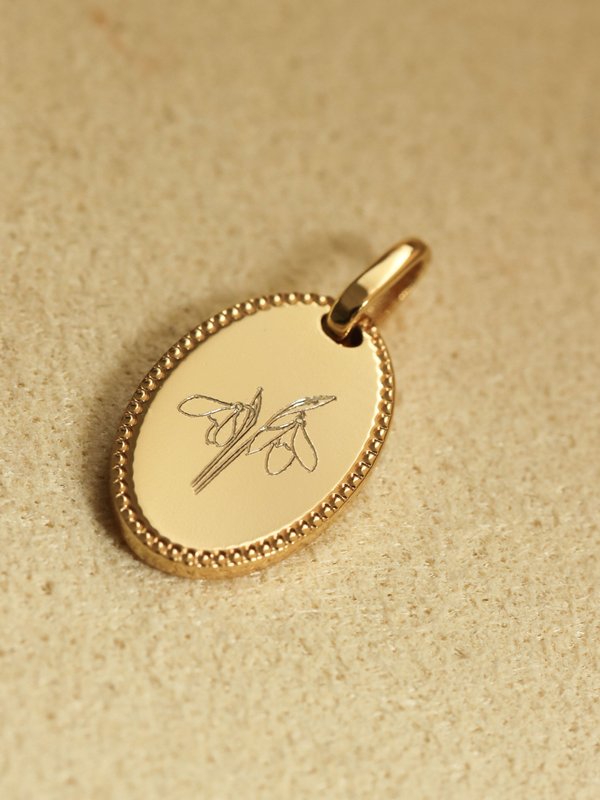 Lexi Pendant in Champagne Gold - Birth Flower