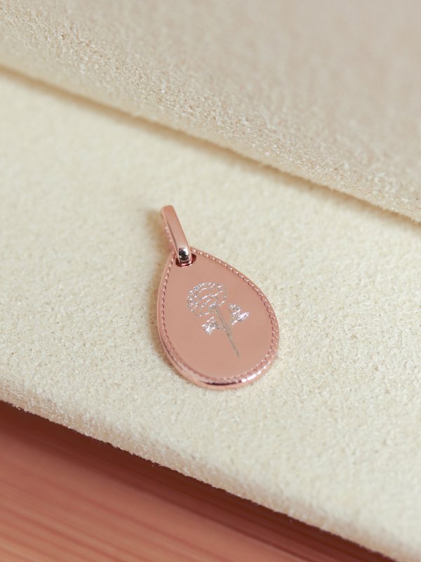 Lily Pendant in Rose Gold - Birth Flower