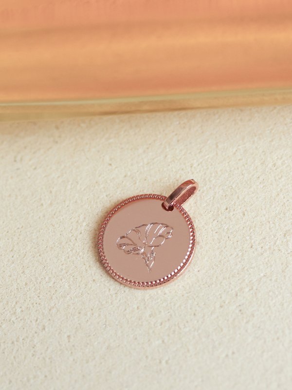 Sybil Pendant in Rose Gold - Birth Flower