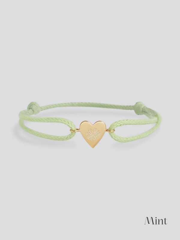 Mon Chéri Cord Bracelet in Champagne Gold - Birth Flower
