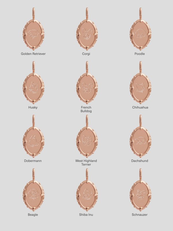 Petrova Necklace in Rose Gold - Pet Illustration