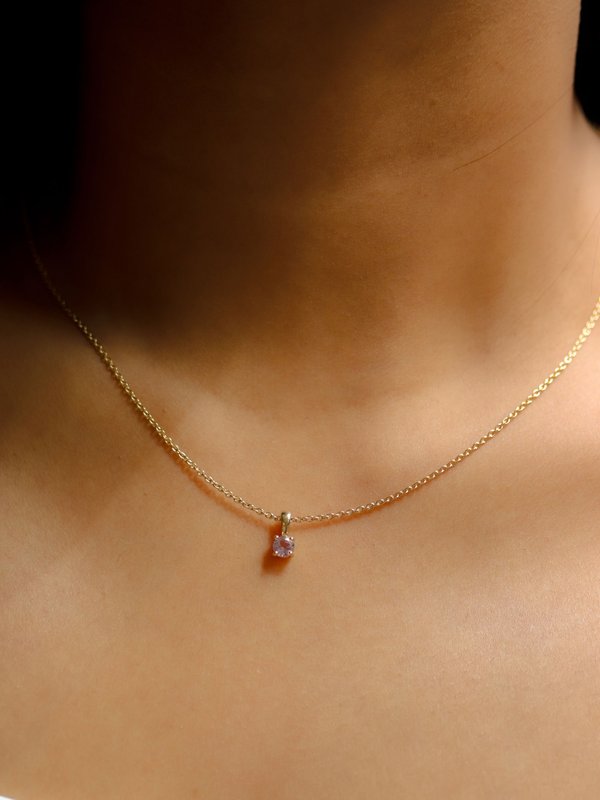 Birthstone Necklace in Champagne Gold