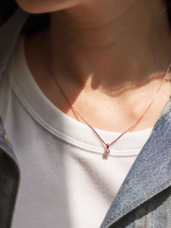 Birthstone Necklace in Rose Gold