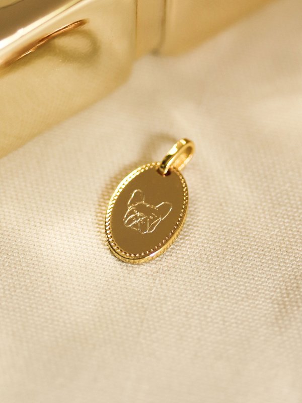 Lexi Pendant in Champagne Gold - Pet Illustration