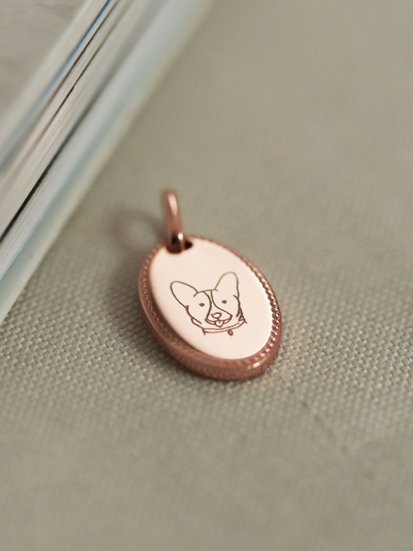 Lexi Pendant in Rose Gold - Pet Illustration