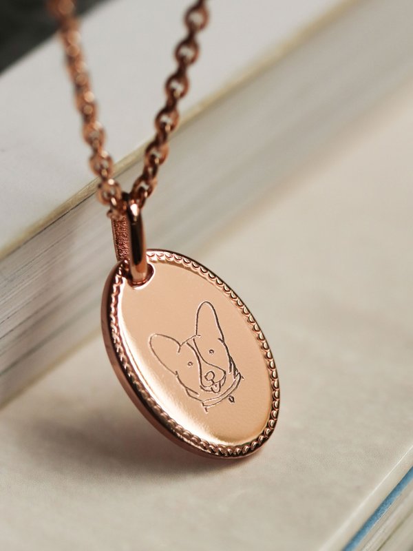 Lexi Necklace in Rose Gold - Pet Illustration