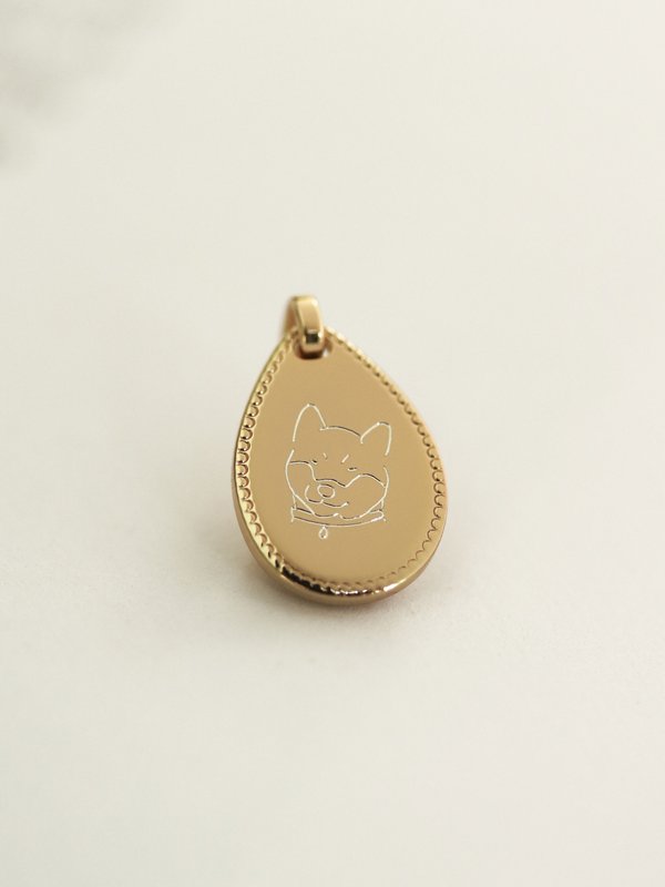Lily Pendant in Champagne Gold - Pet Illustration