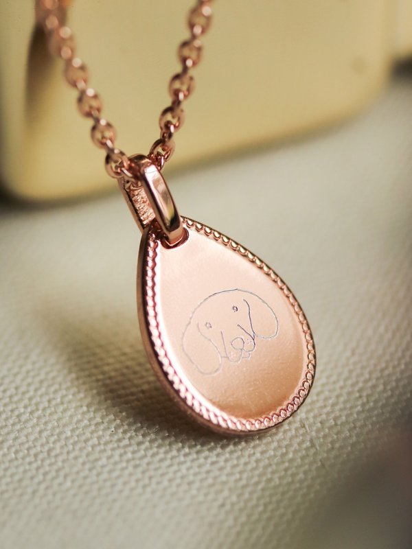 Lily Necklace in Rose Gold - Pet Illustration